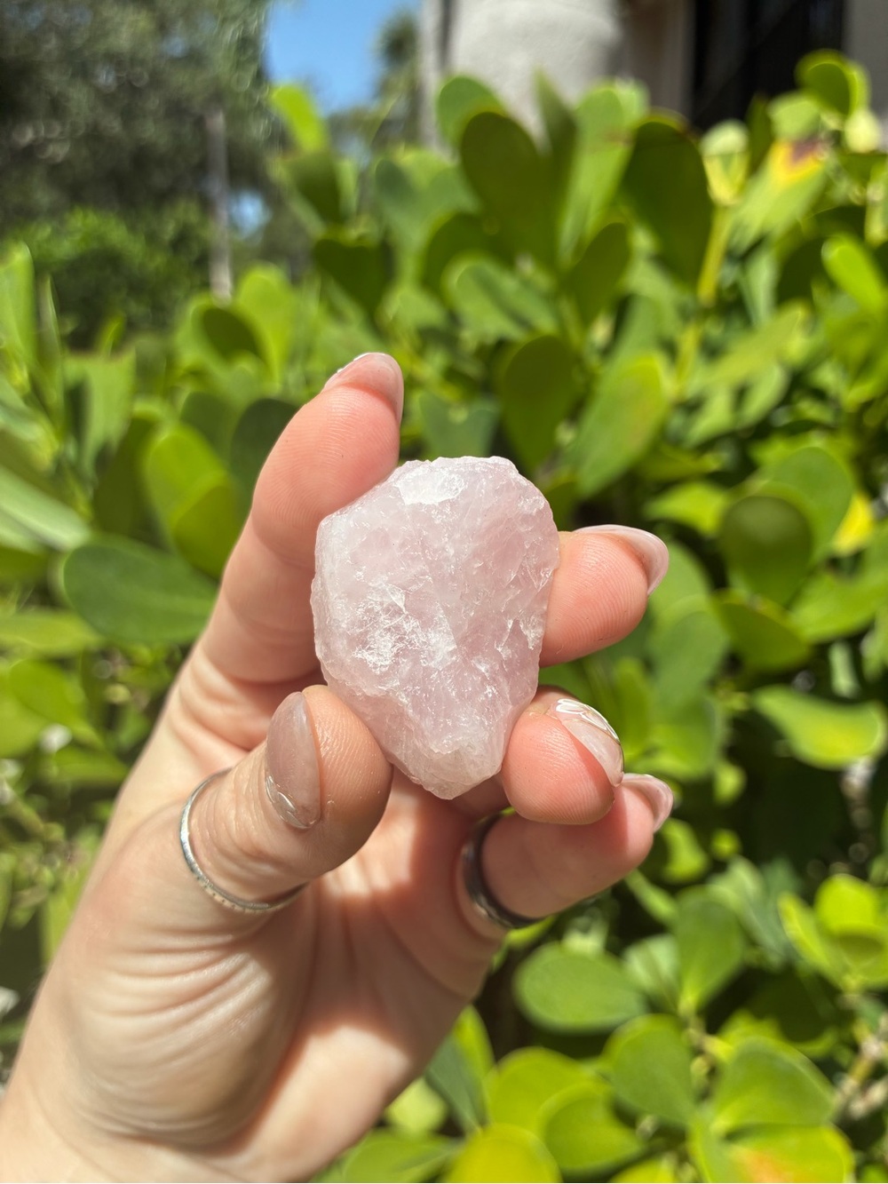 Raw Rose Quartz Macrame Crystal Necklace | Handcrafted Healing Stone Pendant - Picture 7 of 10